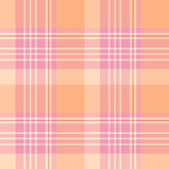 Seamless pattern in great cute pink and light orange colors for plaid, fabric, textile, clothes, tablecloth and other things. Vector image.