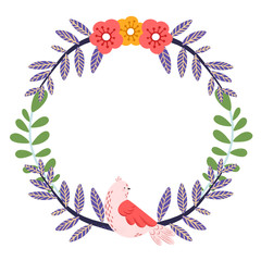 Cute hand drawn floral wreath
