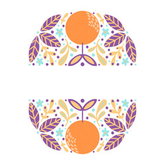 Cute hand drawn floral frame
