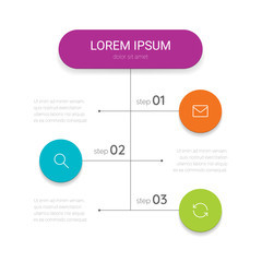 Presentation business infographic template with 3 options, steps or processes. Vector illustration.