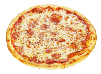 Fresh pizza Pepperoni isolated on white background