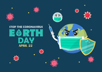 Earth Day Stop the Coronavirus Concept Banner