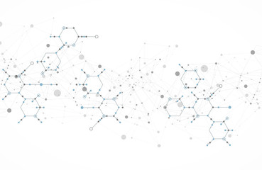 Template for science and technology presentation. Plexus style background.