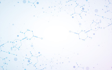 Template for science and technology presentation. Plexus style background.