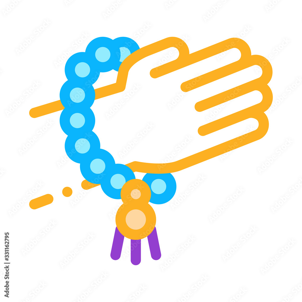 Wall mural Yoga Meditation Bracelet Icon Vector. Outline Yoga Meditation Bracelet Sign. Isolated Contour Symbol Illustration