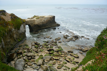 SANTA CRUZ, CALIFORNIA, USA - JULY 3, 2019: Landscape near Lighthouse Field State Beach