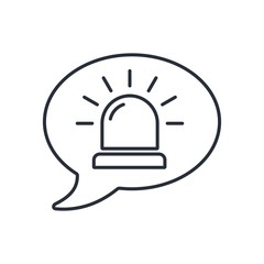 An alarming, important message. Vector linear icon isolated on white background.