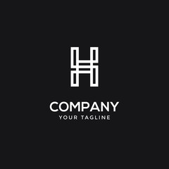 letter H logo inspiration design template