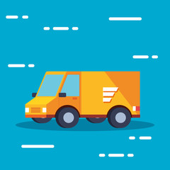 delivery service van transportation isolated icon vector illustration design