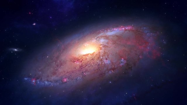 In the deep blue universe, to advance and watch the bright windmill galaxy. Some of the material is from NASA, ESA, the Hubble Heritage Team (STScI/AURA), and R. Gendler (for the Hubble Heritage Team)