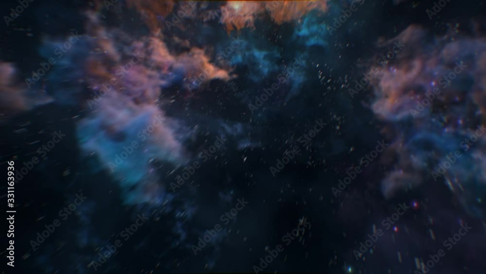 Wall mural traveling through the cosmic starry sky and watching the fantastic and twinkling three-dimensional n