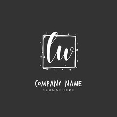 Handwritten initial letter L W LW for identity and logo. Vector logo template with handwriting and signature style.