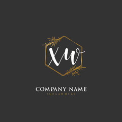 Handwritten initial letter X W XW for identity and logo. Vector logo template with handwriting and signature style.