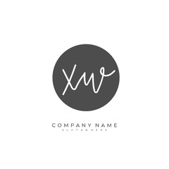 Handwritten initial letter X W XW for identity and logo. Vector logo template with handwriting and signature style.
