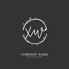 Handwritten initial letter X W XW for identity and logo. Vector logo template with handwriting and signature style.