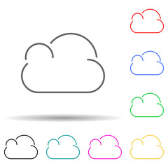 Obraz premium Cloud multi color set icon. Simple thin line, outline vector of web icons for ui and ux, website or mobile application
