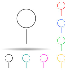 Sweet ball on stick multi color set icon. Simple thin line, outline vector of web icons for ui and ux, website or mobile application