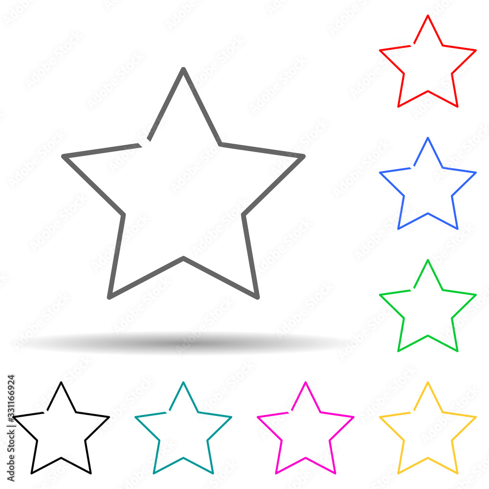Poster star multi color set icon. simple thin line, outline vector of web icons for ui and ux, website or m