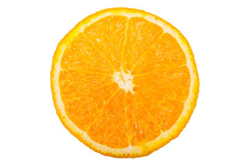 The orange slice isolated on the white