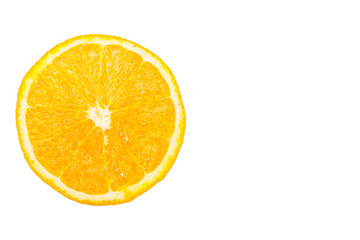 The orange slice isolated on the white