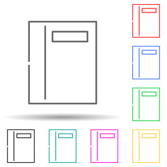 Notebook multi color set icon. Simple thin line, outline vector of web icons for ui and ux, website or mobile application