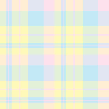 Seamless pattern in great pastel yellow, pink and blue colors for plaid, fabric, textile, clothes, tablecloth and other things. Vector image.