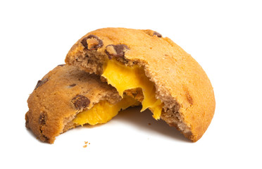 cookies with chocolate drops isolated