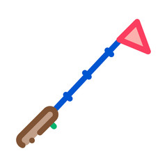 Pointing Flag Icon Vector. Outline Pointing Flag Sign. Isolated Contour Symbol Illustration