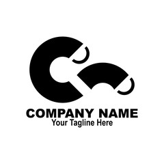 vector logo combination of half circles, for company and store logos