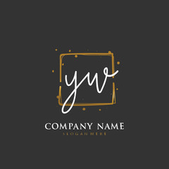 Handwritten initial letter Y W YW for identity and logo. Vector logo template with handwriting and signature style.
