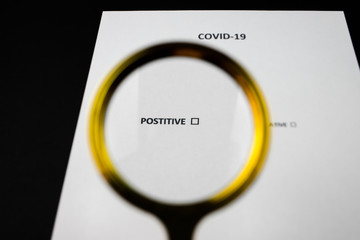 Fototapeta Pozytywny, negatywny winik badań na Coronavirus, COVID-19 obraz