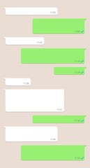 Social network chatting window, Template message bubbles chat, Messenger screen with conversation box. Vector illustration