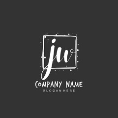 Handwritten initial letter J W JW for identity and logo. Vector logo template with handwriting and signature style.