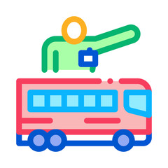 Bus Guide Icon Vector. Outline Bus Guide Sign. Isolated Contour Symbol Illustration