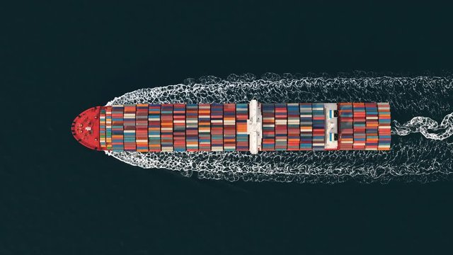 3D Illustration of a container ship. International transportation 