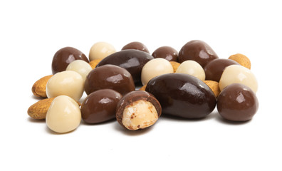 chocolate nuts isolated