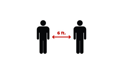 Social Distancing 6 Feet Pictogram 