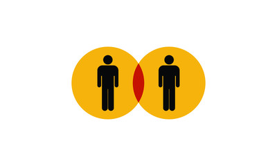 Social Distance Venn Diagram Concept