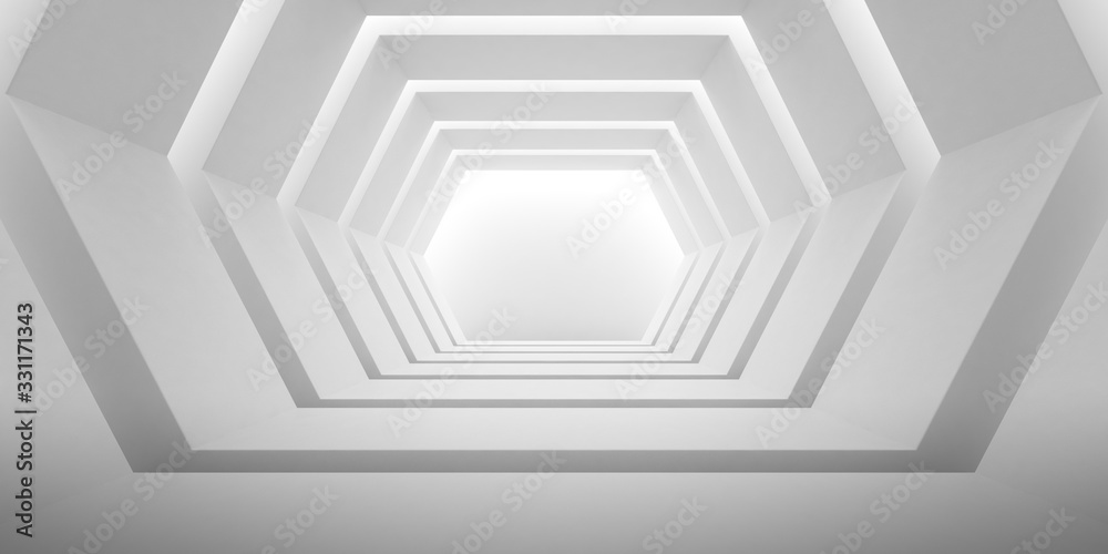 Poster abstract of concrete interior with the light cast shadow on the wall ,geometric structure,perspectiv