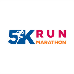 5K Run Logo Design vector Stock symbol .Running logo sport concept . running marathon Logo Design Template .