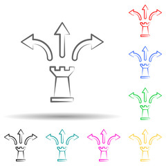 Management strategy multi color set icon. Simple thin line, outline vector of business and management icons for ui and ux, website or mobile application