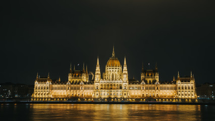 Fototapeta premium Hungary/ Budapest, 6/ march/ 2020 Amazing photo Parlament of Budapest during night