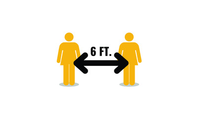 Social Distancing 6 Feet Pictogram 