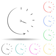 Time, business hand drawn multi color set icon. Simple thin line, outline vector of business icons for ui and ux, website or mobile application