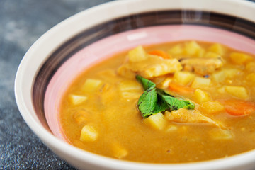 bowl of Mediterranean french fish soup Bouillabaisse