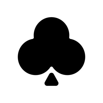 Clubs, playing card game. Black icon on white background