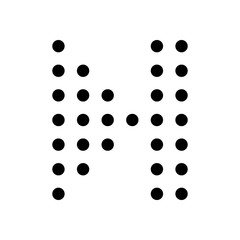 Digital dotted next music symbol. Black icon on white background