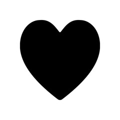 Heart, love symbol, playing card game. Black icon on white background