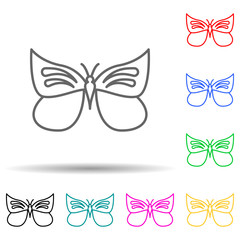 Fototapeta na wymiar Butterfly multi color set icon. Simple thin line, outline vector of butterfly icons for ui and ux, website or mobile application
