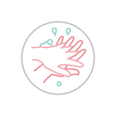 Hand wash hygiene icon